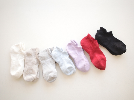 足底リネンパイル アンクルソックス